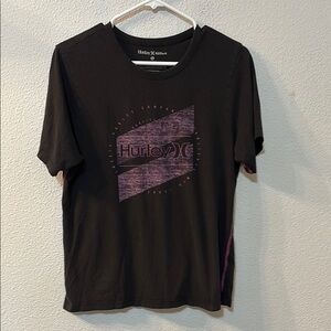 Hurley Black and Pink Graphic T-Shirt